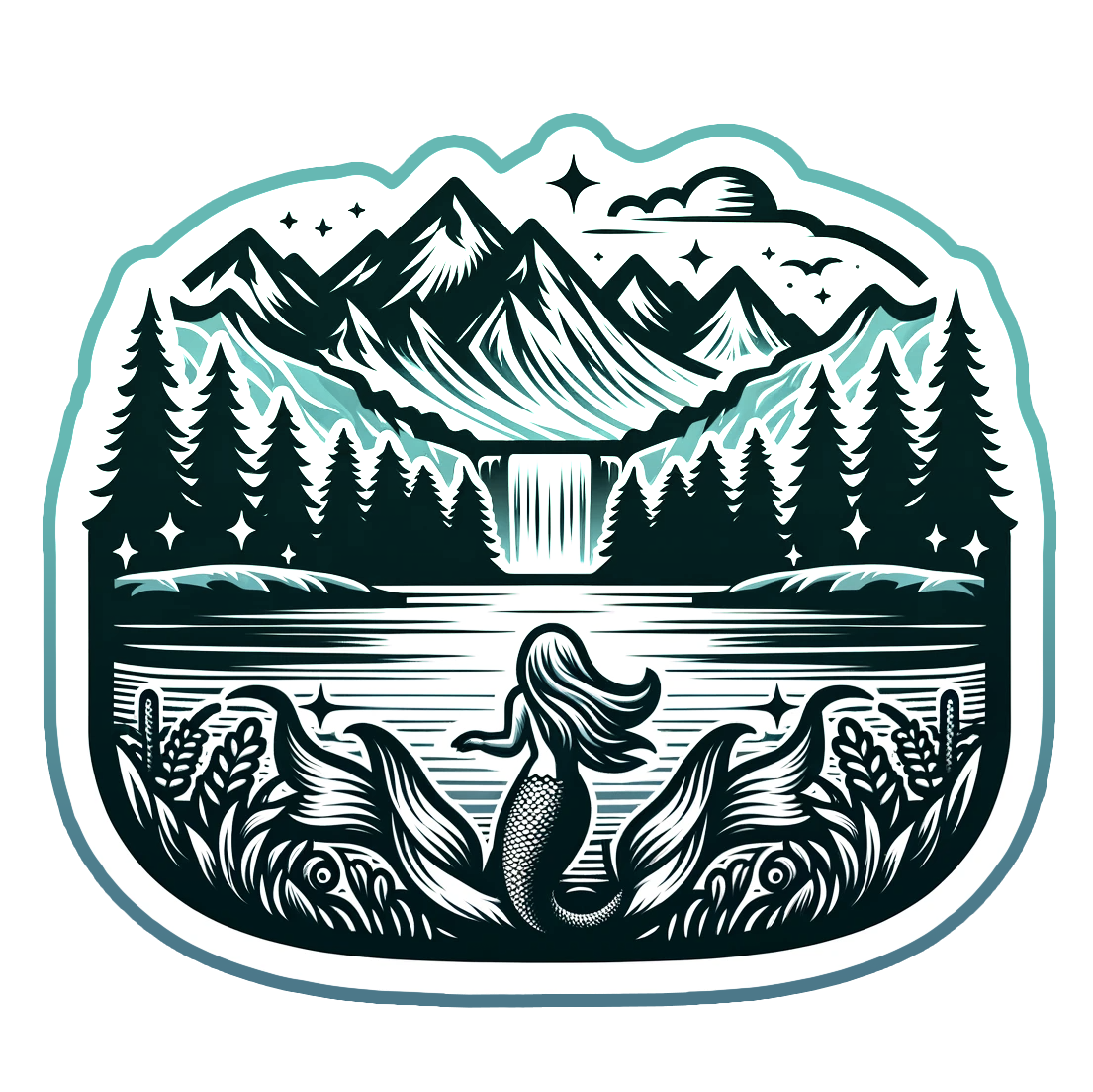 Mountain Mermaid Sticker