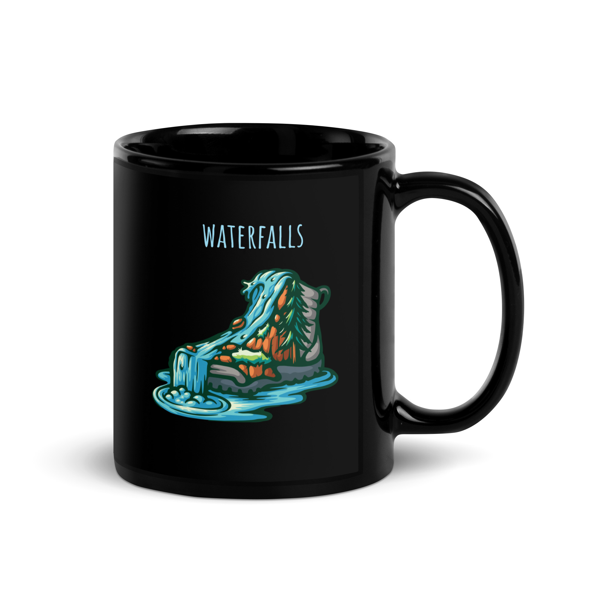 “Waterfalls” Hiking Boot Coffee Mug