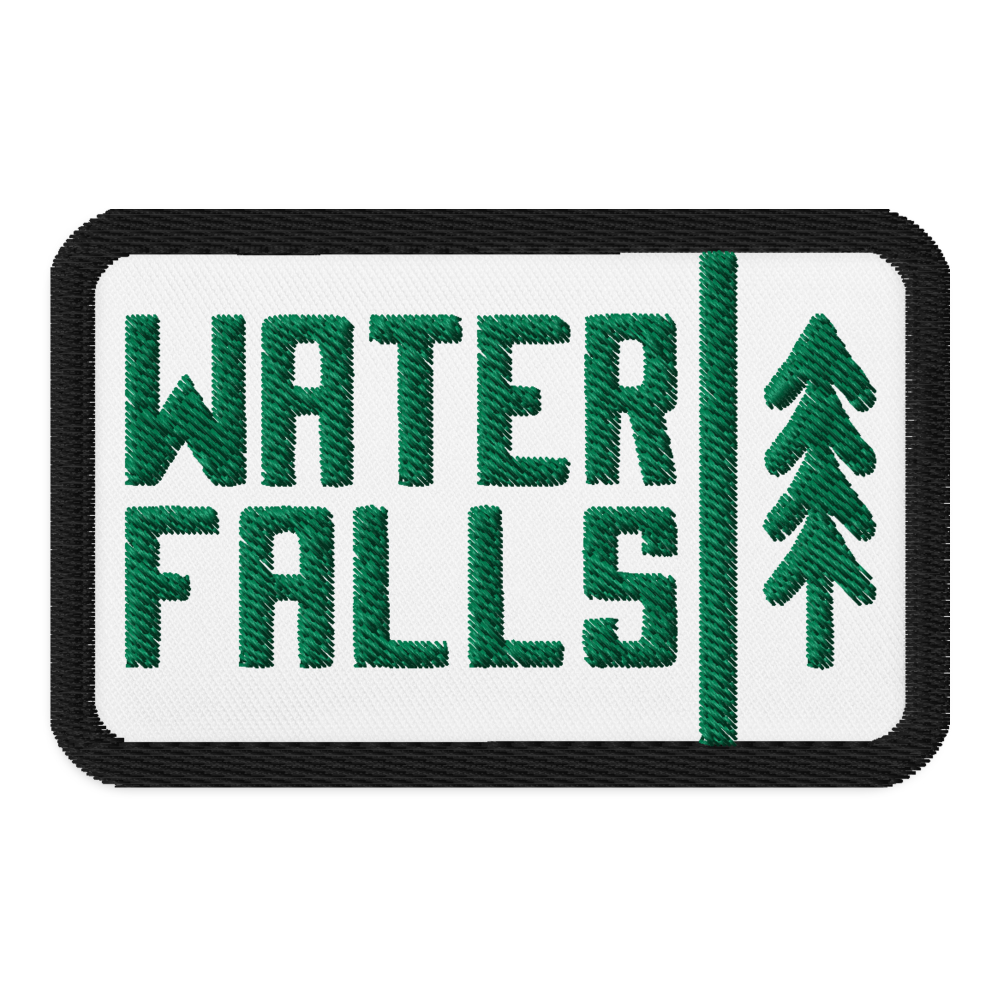 Waterfalls & Pine Tree Embroidered Patch