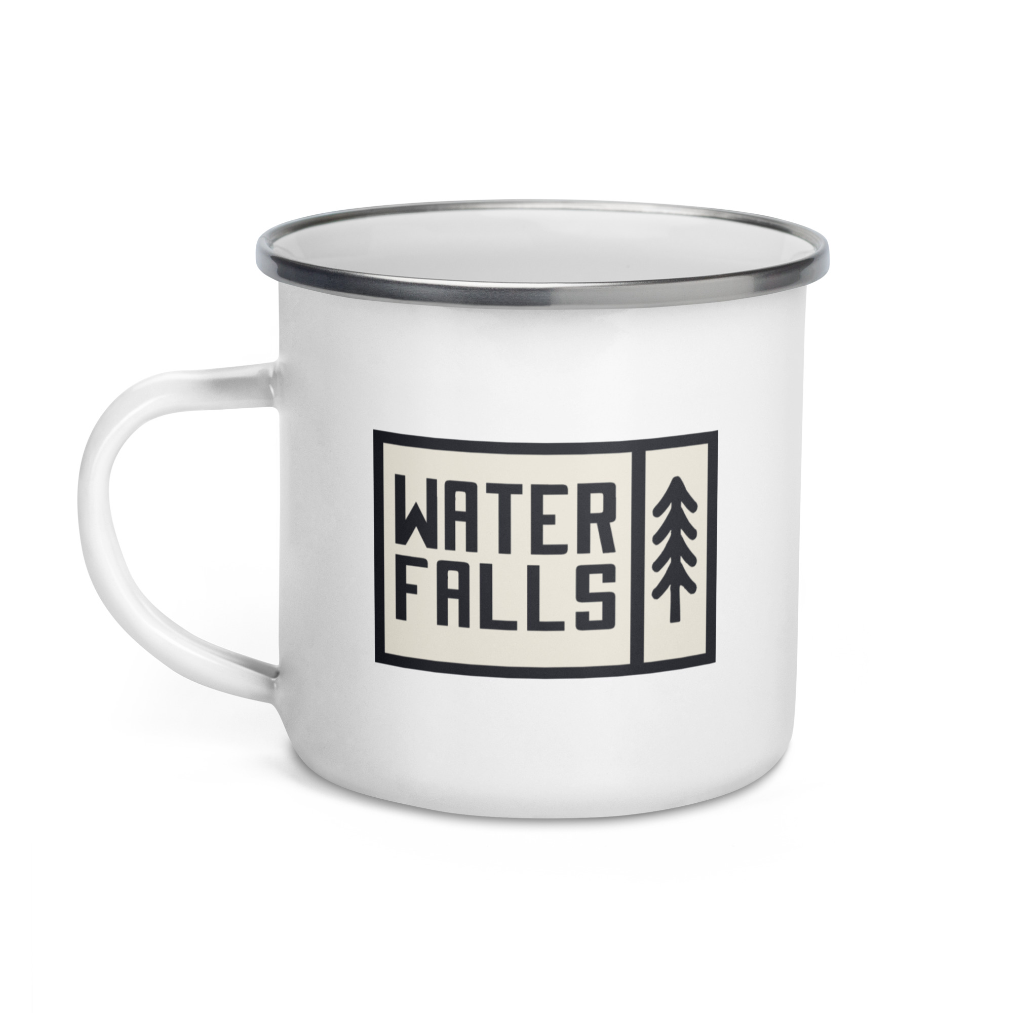 Waterfalls & Pine Tree Enamel Mug