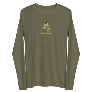 unisex long sleeve tee military green front 66006abce1edb