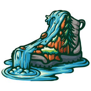 waterfall hiking boot sticker