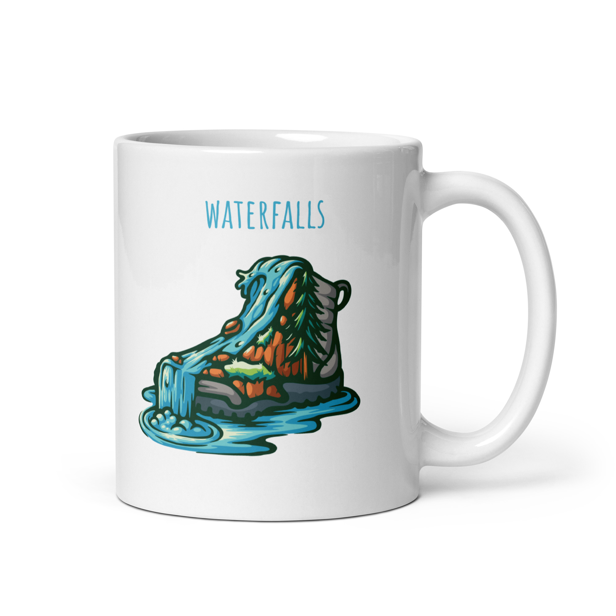 Waterfall Hiking Boot Ceramic Mug